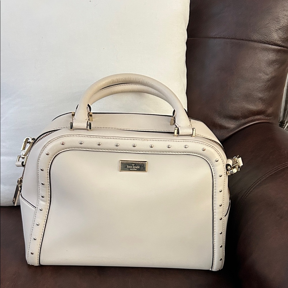 Kate Spade Ivory Studded Satchel